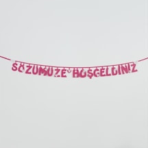 Gld-spt- Sözümüze Hoşgeldiniz Keçe Yazı-mor Çok Renkli