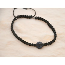 Hdmarketim Lacivert Swarovski Taşlı Ayarlanabilir Örgü Siyah Ip B Çok Renkli