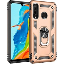 Samsung Galaxy Uyumlu A20S Kılıf Sofya Yüzüklü Standlı Zırhlı Silikon Kılıf