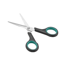 Promosyonca Paslanmaz Çelik Makas, Ergonomik Turkuaz-siyah Tutma Kollu 13 Cm