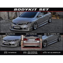 Honda Civic Fd6 Body Kit Seti Makyajsız - Ön Tampon Eki / Arka Tampon Eki / Sağ-sol Marşpiyel - Boyasız