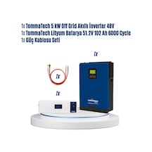 Tommatech 5kw Pro İnverter + 51.2v 102ah Lityum Batarya Seti Güç Kablosu Dahil
