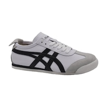 Etayger E-3226 Unisex Deri Sneaker Spor Ayakkabı Beyaz / Siyah Beyaz