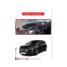 Peugeot 308 2020+ Torpido Koruma Halısı Kırmızı Kenar