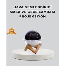 Aromaterapili Usb Hava Nemlendirici Projeksiyon Işıklı, Sessiz Ve Şık Tasarım Çok Renkli