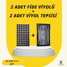 2 Adet Fide Viyolü + 2 Adet Viyol Tepsisi Set Fidelik Fide Yetiştirme Seti Seçimli 84 Göz Kare
