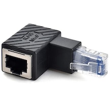 RJ45 Dişi - Erkek 90 Derece İnternet Ethernet CAT Kablo Çevirici
