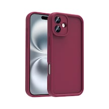 Apple Uyumlu iPhone 16 Kılıf Kamera Korumalı Klfs Ananas Kapak - Mürdüm Mürdüm
