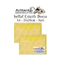 Sarı A4 Çıtçıtlı Dosya Şeffaf Renkli Zarf Dosya 2 Adet Çıt Çıtlı Dosya Su Geçirmez 100 Yaprak Kapasite