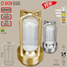 Cata Ct-8439 Vegas Şarjlı Masa Lambası Gümüş