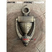 Antik Sari Tokmak Pirinç Çelik Kapi Tak Tak Ahşap Kapi Tokmagi
