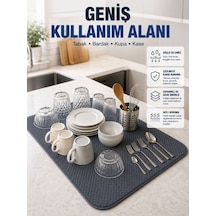 Mikrofiber Bulaşık Kurutma Matı Yüksek Su Emici Mutfak Kurutma Örtüsü