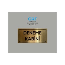 Gold Aluminyum Kapı İsimliği Deneme Kabini Yazılı Arkası Yapışkanlı 10x20 Cm