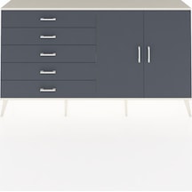 Arges Konsol 2 Raflı 5 Çekmeceli 2 Kapaklı 176x30x99 Aytaşı-antrasit Antrasıt/antrasıt - Aytası