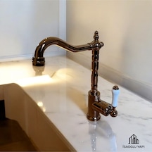 İsaoğlu Yapı Bakır Zen Design Mutfak Bataryası Rustik Tasarım Evye Armatür Bronz Bakır