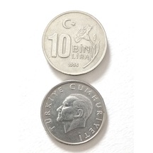 1996 10.000 Lira Madeni Eski Para. Koleksiyon Para.