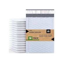 6 Poli Kabarcık Postalar 30 X 45 Cm Nakliye Yastıklı Zarflar Kendinden Yapışkanlı Su Geçirmez Yastıklı Posta 50'li Paket, Beyaz Pbmvr 12,5 X 19-50 Çok Renkli