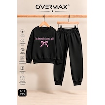 Overmax Kız Çocuk Just A Girl Baskılı Kapüşonsuz Eşofman Takımı- 3-12 Yaş Siyah Üst-siyah Alt - 922247895 Siyah Üst-siyah Alt