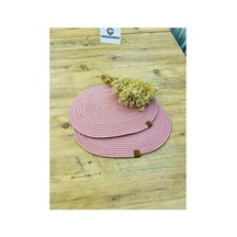 Jüt Hasır Amerikan Servis Oval Supla 2 Li Pembe Pembe