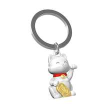 2 Adet Metalmorphose Şanslı Kedi Anahtarlık Beyaz - Dore Mtm226-01