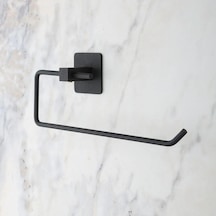 Banyo Dekoru İçin Yapışkanlı Paslanmaz Siyah Metal Rulo Havluluk Tutucu Diğer