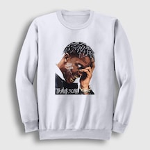 Presmono Unisex Smoke Astroworld Travis Scott Sweatshirt Beyaz