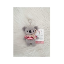 Amigurumi Organik Örgü Oyuncak Anahtarlık Gri