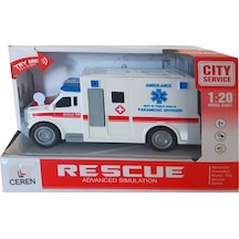 Ctoy Oyuncak Işıklı Ve Sesli Sürtmeli Ambulans 1:20 Wy670a