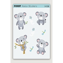 Sevimli Koala Sticker Seti - 8 Adet Etiket Çıkartma Diğer