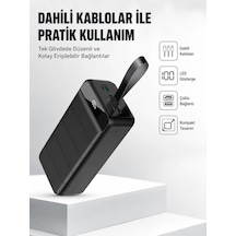 50.000 Mah Kapasiteli Powerbank Hızlı Şarj Destekli, 4 Usb Portlu, Led Işıklı Taşınabilir Enerji Deposu Siyah 94371897