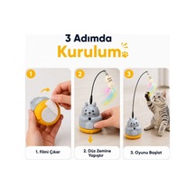 Büro Ev Ofis Evcil Kedi Hayvanı İçin Dönen Peluş Balıklı Olta Oyuncağı