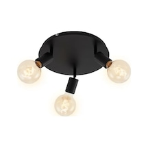 Rsylight Retro Tavan Plofyoner 180 Derece Hareketli 3 Lü Avize Siyah