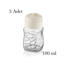 3 Adet 100 Ml Tuzluk Biberlik Cam Baharatlık Bpa İçermez Ev Ofis Lokanta Cafe Kırık Beyaz Çok Renkli