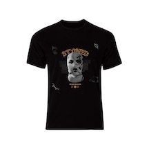 Gangsta Baskılı Tişört Fame Stoned Gang Collection New Season Tshirt SIYAH