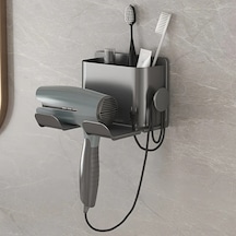 Xuweiwei Gri 1 Adet Delme Gerektirmeyen Duvara Monte Saç Kurutma Makinesi Askısı Banyo Organizatörü Gri.