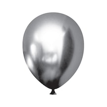 Helyuma Uyumlu Gümüş Krom Balon Mirror Balon 12 İnç 50 Adet Gümüş Balon 12 İnch Diğer