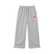 Zaee Türkiye Crest Nakışlı Ayarlanabilir Paça Baggy Eşofman Altı gri
