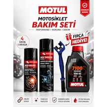 Motul 7100 10w-40 4t 1l Mineral Motosiklet Yağı Ve Zincir Bakım Seti 4'lü