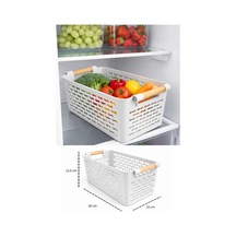 İndecor Houseware 2 Adet Çok Amaçlı Plastik Tutacaklı Organizer Sepet Dolap İçi Çekmece Düzenleyici - Beyaz