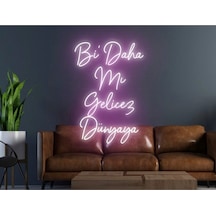 Bi Daha Mı Gelicez Dünyaya Yazılı Neon Tabela Pembe