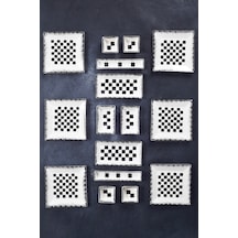 Piatti Naturali 16 Parça 6 Kişilik Dama Kahvaltı Takımı Handmade Sunum Set Siyah