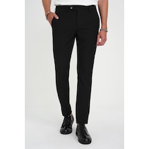 Efor Comfort Fit Beli Lastikli Dokulu Siyah Jogger Pantolon P 1192 Siyah