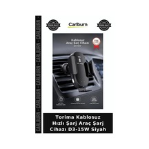 Premium Torima Kablosuz Hızlı Şarj Araç Şarj Cihazı D3-15w Siyah Pratik Taşıt Kullanışlı