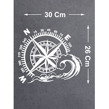 Pusula Ve Dalga Sticker - 4x4 Off Road Adventure Kamp Sticker - Araba Oto Karavan Motosiklet Sticker - 00067 30x26 Cm