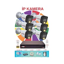Fury 6 Lı Ip Güvenlik Kamera Seti Sesli 4mp Gece Renkli Su Geçirmez 5515s 1tb