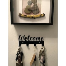 Metal Siyah Welcome Yazılı Dekoratif Anahtar Askısı, Askılık, Ana Diğer