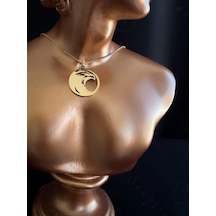 Şahin Başlı Gold Çelik Kolye Horus Serisi Gold