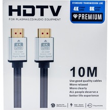 10m Hdmı Kablosu 4k 60hz, 8k, 4k 120hz Destekli Altın Kaplama Konektör Dayanıklı Pvc Kaplama