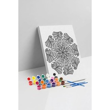 Kuş Desenli Mandala Tuval Boyama Seti 40x50 Cm