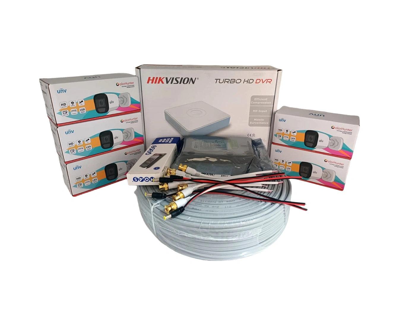 Hikvision 5 Li Full Hd Güvenlik Kamerası Seti Renkli Gece Görüşlü, Mikrofonlu, Olay Anında Bildirim